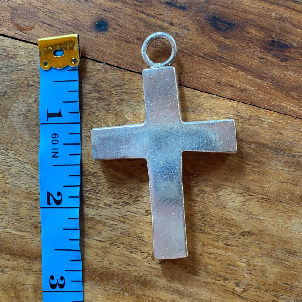 Large 2.5” Sterling Silver Cross Pendant